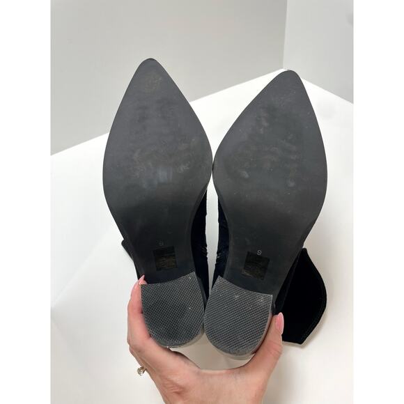 Jeffrey Campbell Jessine Black Suede Pointy Toe Bootie Size 9 - Picture 16 of 16
